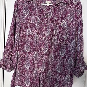 Talbot’s Women's Paisley Button-Up Shirt